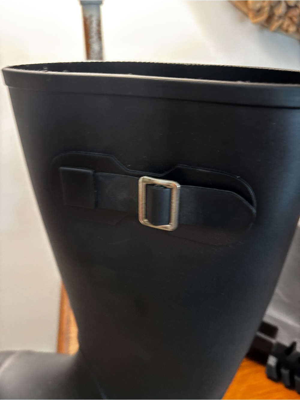 Waterproof Gorpcore Black Rain Boot with Buckle Detail - Women Size 8 - Picture 7 of 8
